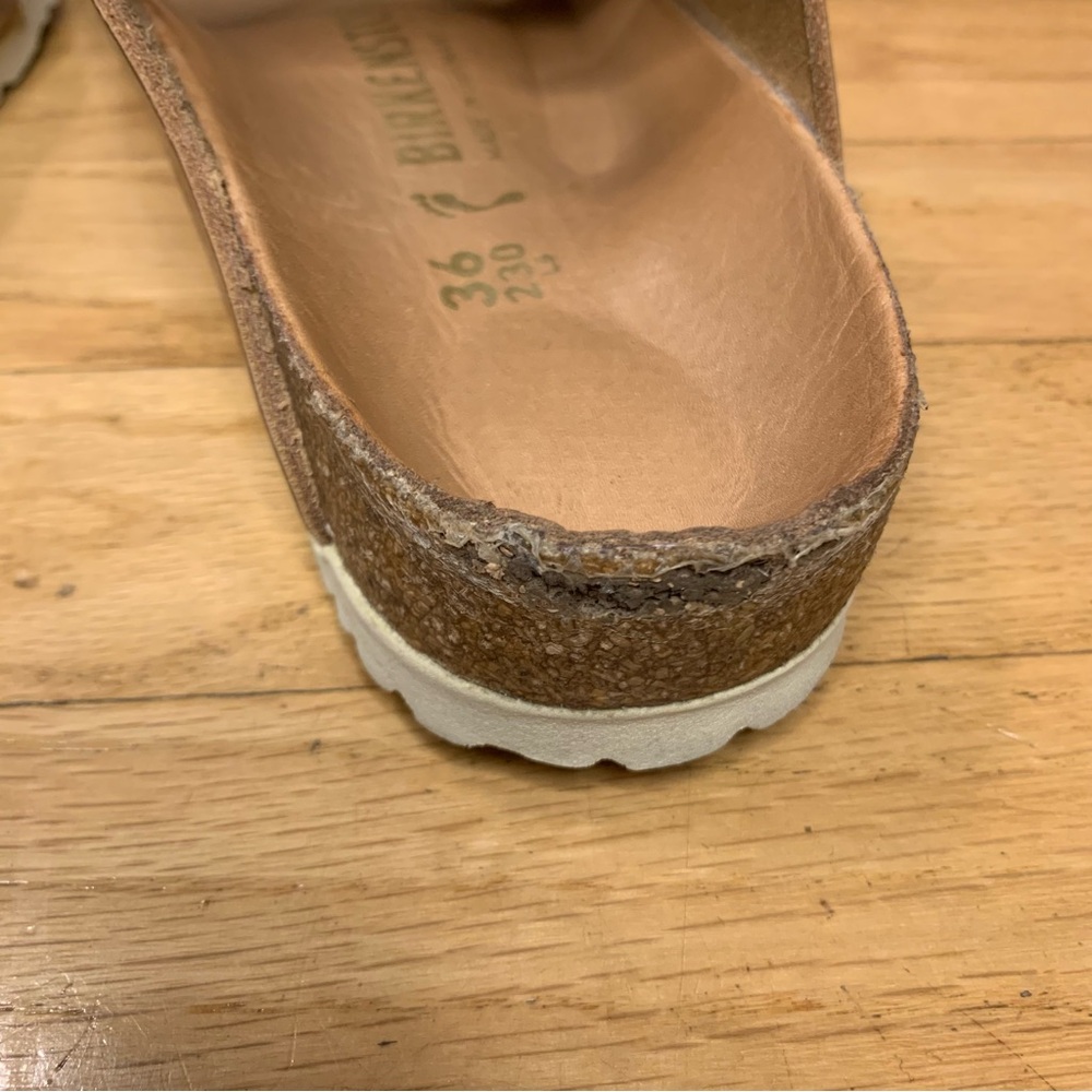 Birkenstock Arizona Big Buckle Slide Sandals in Antique Cognac Leather - Size 36 - Picture 8 of 9